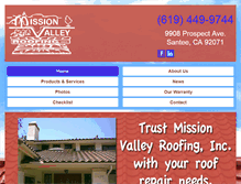 Tablet Screenshot of missionvalleyroofing.com